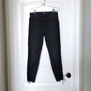 Distressed black Hudson sz 28 lace up detailed jean
